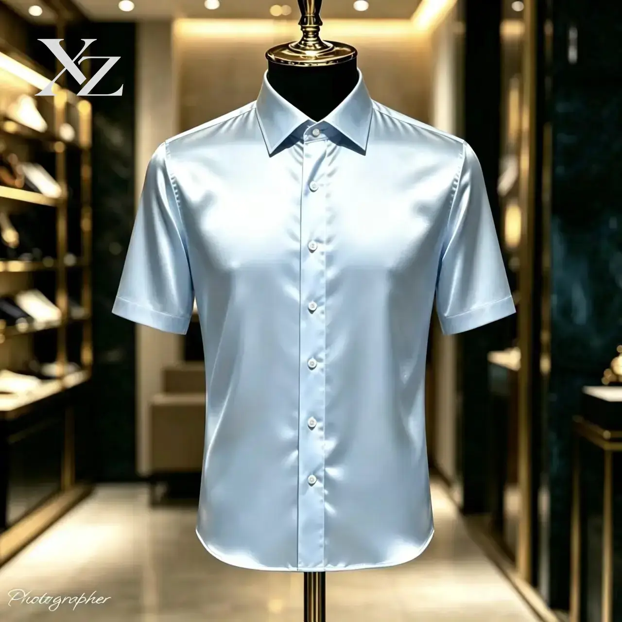 Mens Satin Silk Dress Shirt - 고급스러운 광택감이 있는 남성용 단색 새틴