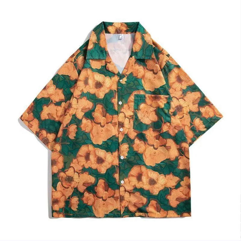 빈티지 플라워 셔츠 반팔 태국 스타일 하와이 스타일 디 - Vintage Hawaiian Floral Shirt 리뷰 및 가격
