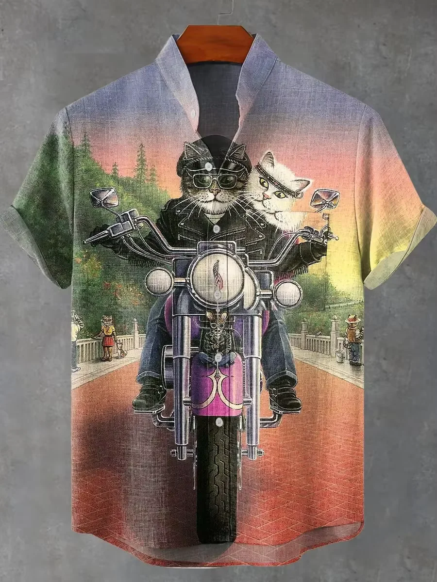 남성용 하와이안 반팔 셔츠, 빈티지 스타일의 검은 고양 - Vintage Hawaiian Floral Shirt 리뷰 및 가격